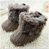 Girl Wool Snow Crib Shoes Baby Boots Crochet Knit Fleece Toddler