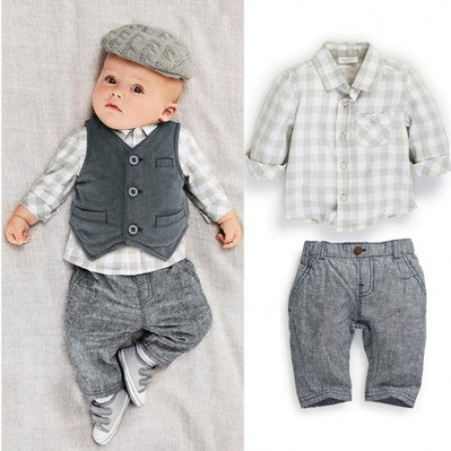 Popular Style Bebe Clothes Autumn Baby Suit Gentleman Boys Clothing Set