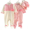 Girls Lace Rompers Hats Baby Clothing Sets